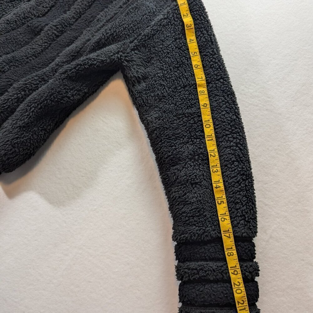 ATHLETA Willow Fleece Sherpa Jacket Women's S Small Black Fuzzy Bomber 599478 - Picture 9 of 16